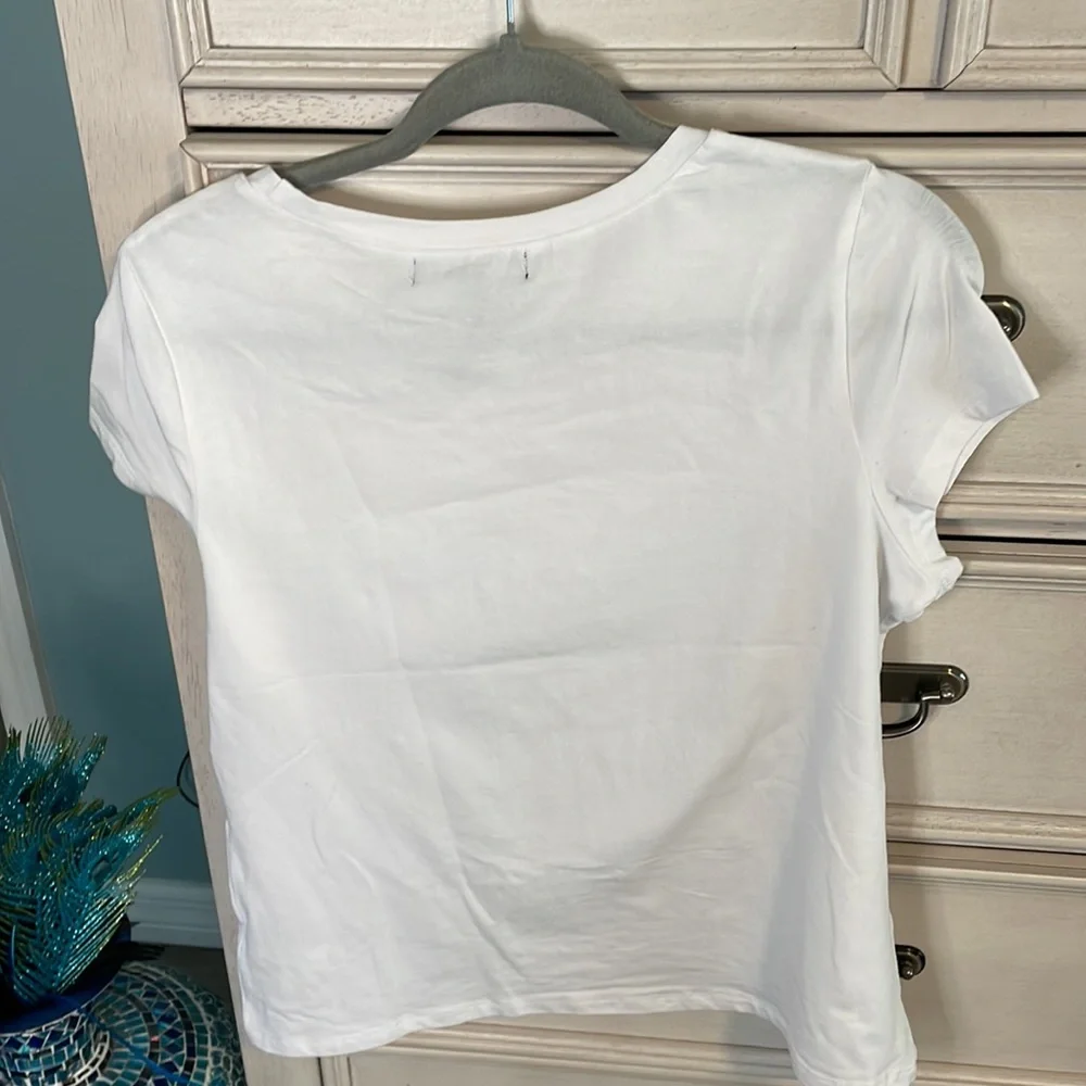 Cute white canvas always flawless embellishment t shirt nwt - Picture 5 of 6